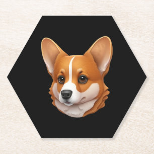 Head of cute corgi paper coaster
