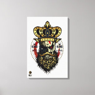 Head of death hipster skulls crown king canvas print