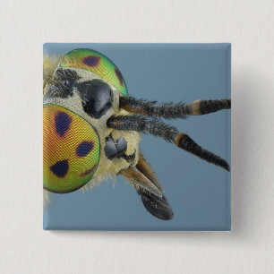 Head of deer fly 15 cm square badge