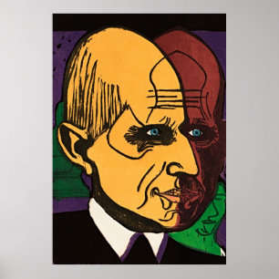 Head of Dr. Bauer – Retro Expressionist Art Print