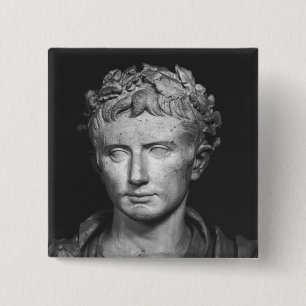 Head of Emperor Augustus 15 Cm Square Badge