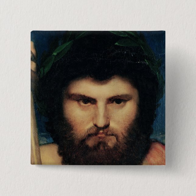 Head of Jupiter, study for Jupiter and Thetis 15 Cm Square Badge (Front)