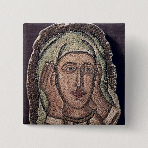 Head of one of the Holy Women, from Turkey 15 Cm Square Badge