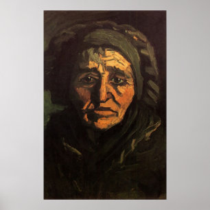 Head of Peasant Woman Lace Cap by Vincent van Gogh Poster