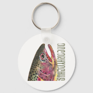 Head of Rainbow Trout Fish Key Ring