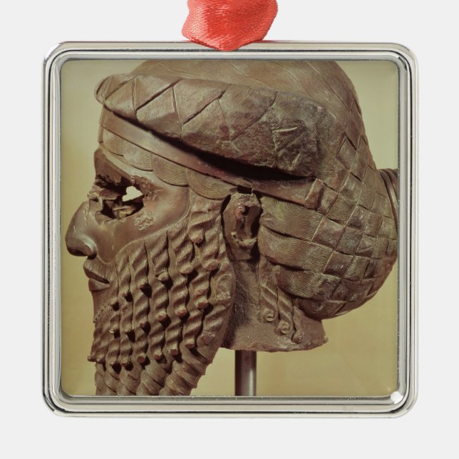 Head of Sargon I  2400-2200 BC Metal Tree Decoration (Front)