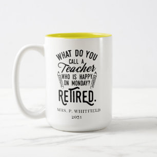 Head of School Retirement Retired Teacher Custom Two-Tone Coffee Mug