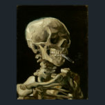 Head of Skeleton with Cigarette by Van Gogh Poster<br><div class="desc">Head of a Skeleton with Burning Cigarette by Vincent Van Gogh, oil on canvas 1886, is a painted oil study of a human skull and upper skeleton, in the mouth of which the artist inserted a burning cigarette, producing an effect that is both macabre and humourous. Probably painted while Van...</div>