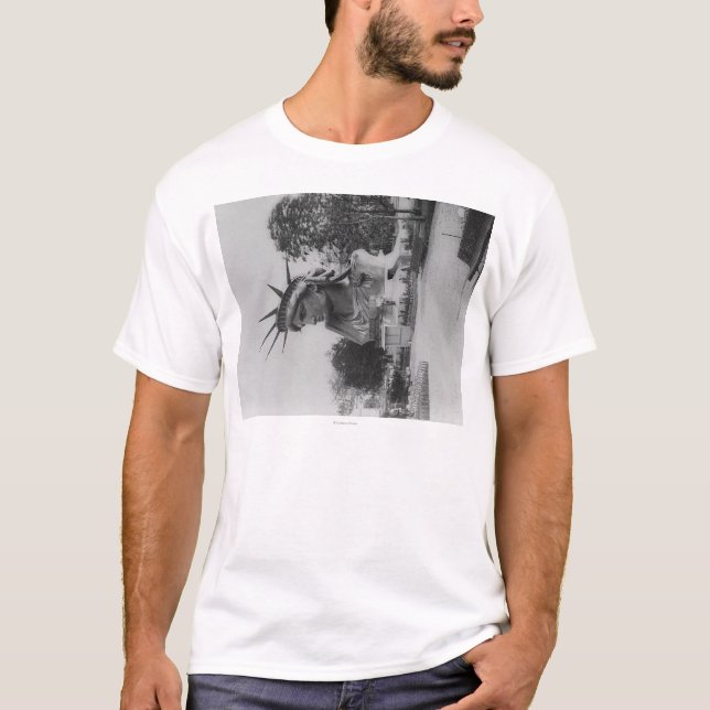 Head of Statue of Liberty in Paris Park T-Shirt (Front)