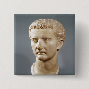 Head of the Emperor Tiberius 15 Cm Square Badge