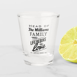 Head of The Family Love Never Ends Shot Glass