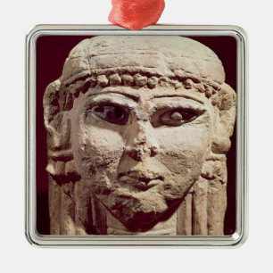 Head of the goddess Ishtar, from Amman, Jordan Metal Tree Decoration