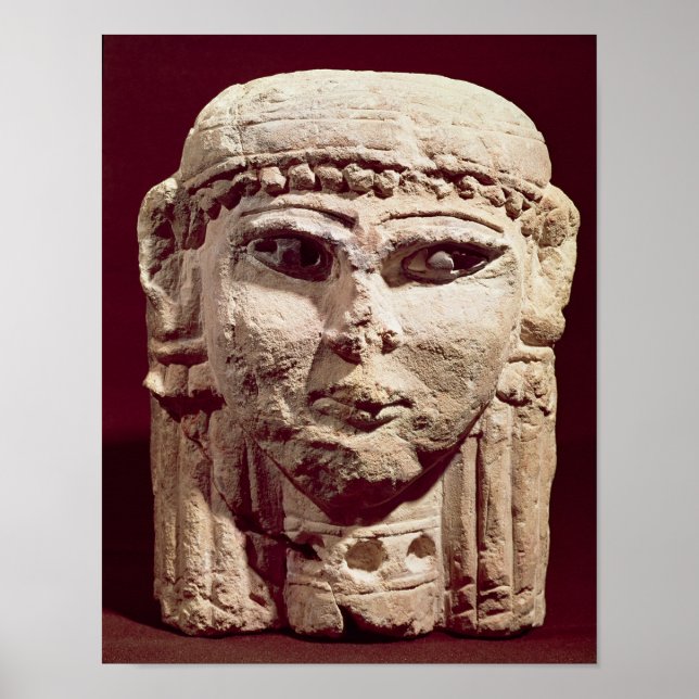 Head of the goddess Ishtar, from Amman, Jordan Poster (Front)