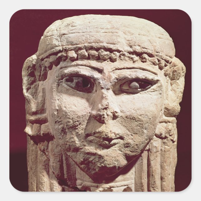 Head of the goddess Ishtar, from Amman, Jordan Square Sticker (Front)