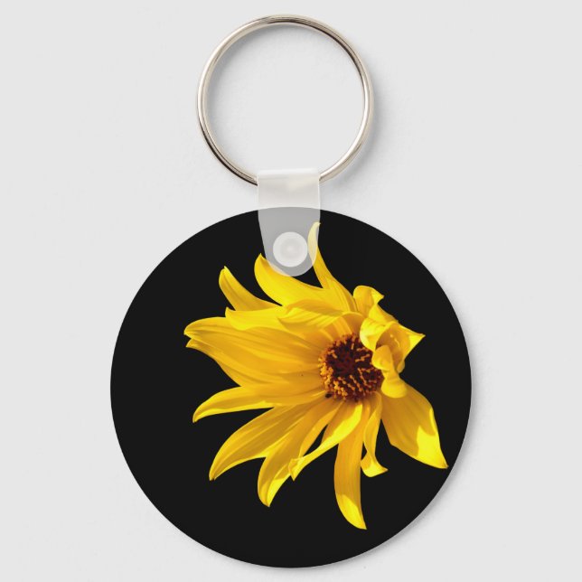 Head of yellow daisy Helenium Key Ring (Front)
