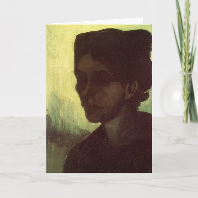 Head of Young Peasant Woman by Vincent van Gogh Card (Front)