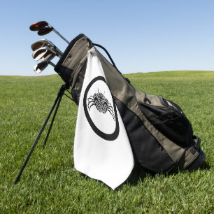 Head-on sea crab in circle golf towel