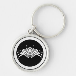 Head-on sea crab in circle key ring