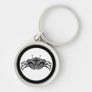 Head-on sea crab in circle key ring
