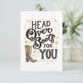 Head Over Boots For You Thank You Card