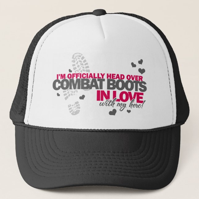 Head over Combat Boots Trucker Hat (Front)