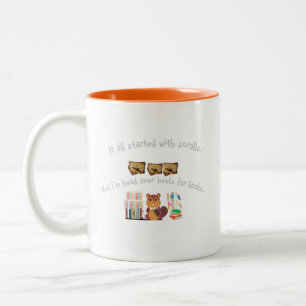 Head over heels for books Two-Tone coffee mug
