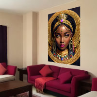 Head portrait of a African Queen | AI Art Poster