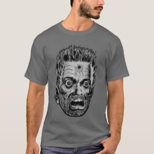 HEAD SHOT HORROR Vintage Zombies Undead Illustrate T-Shirt