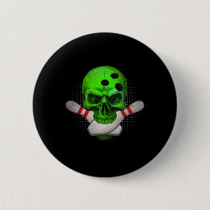 Head Skull Bowling Ball & Pins Happy Halloween