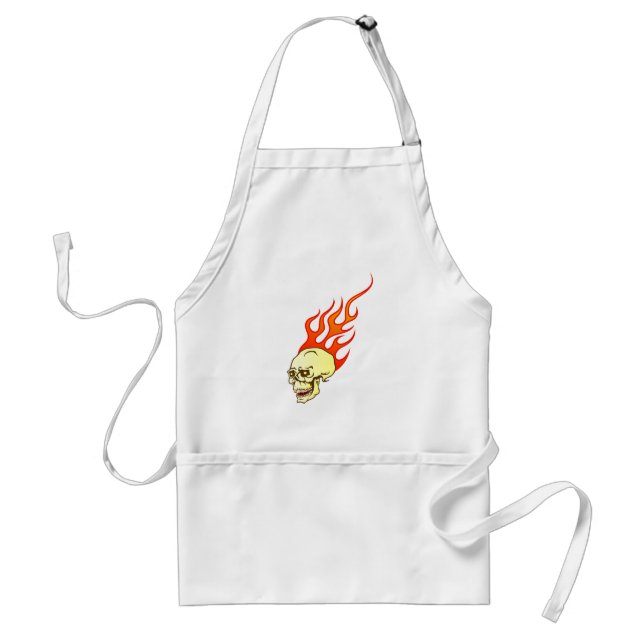 head skull flames flames standard apron (Front)