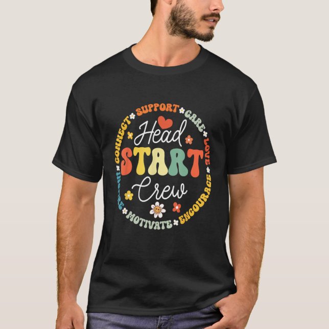 Head Start Crew Homeschool Teacher Headstart Back  T-Shirt (Front)