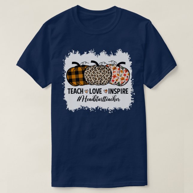 Head Start Teacher Back To School Pumpkin Fall Tea T-Shirt (Design Front)