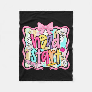 Head Start Team Homeschool Teacher Headstart Back Fleece Blanket