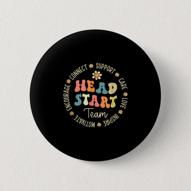 Head Start Team Homeschooling Teacher Back To Scho 6 Cm Round Badge (Front)