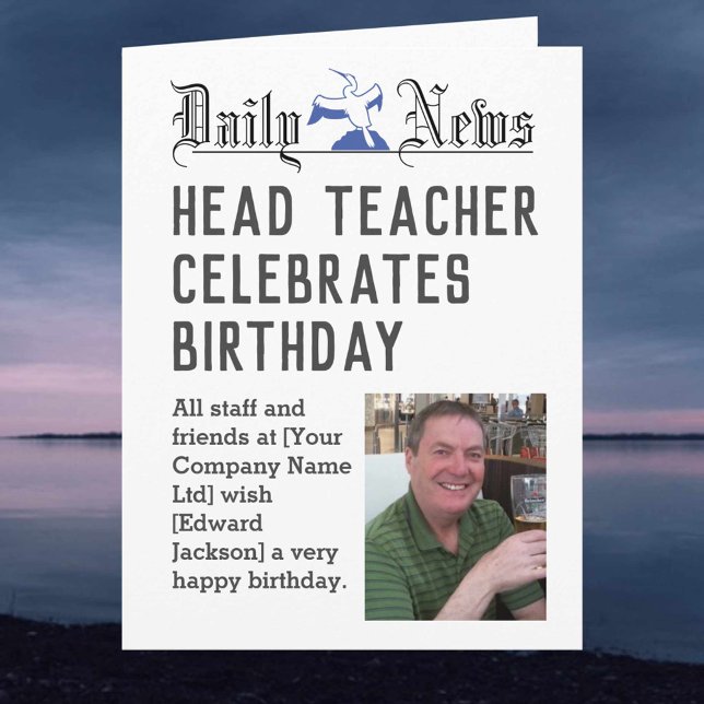 Head Teacher Birthday Card to Personalise (Creator Uploaded)