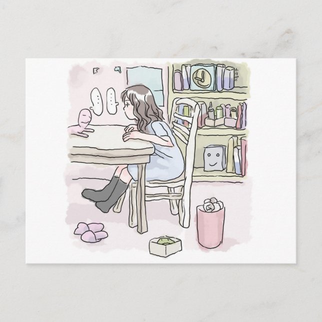 head to a table postcard (Front)