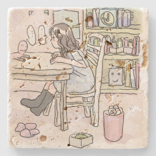 head to a table stone coaster