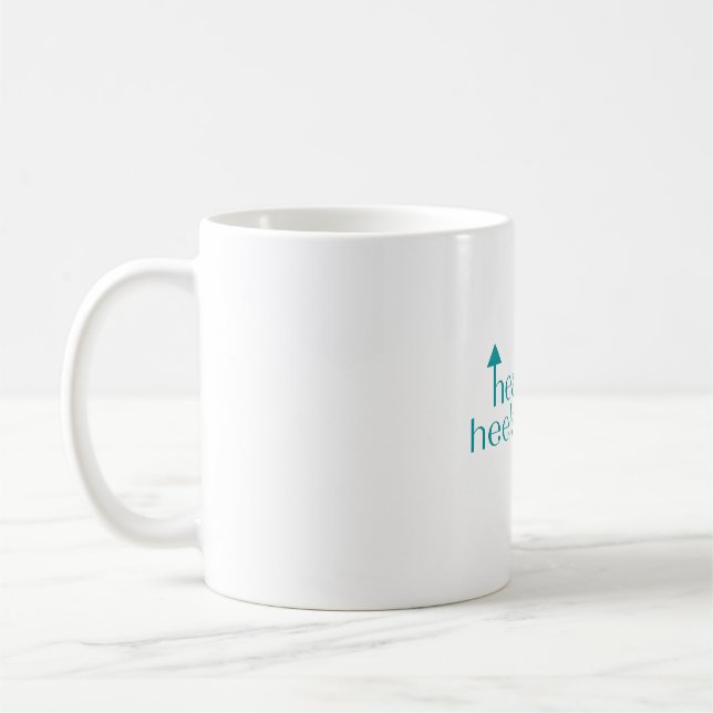 head up heels down horse equestrian saying coffee mug (Left)