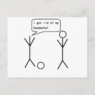 Headache Stick Figure Postcard