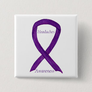 Headaches Awareness Ribbon Custom Pin