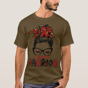 Headaches Awareness Warrior Women Glasse Messy Bun T-Shirt