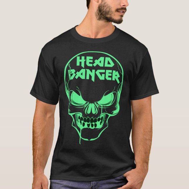 Headbanger Heavy Metal Rocker Dubstep Techno Rave  T-Shirt (Front)