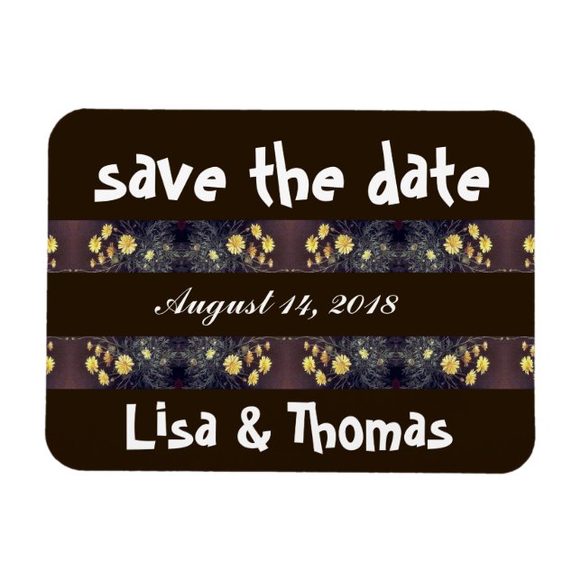 Heade Daisy Flowers Save Date Magnet (Horizontal)
