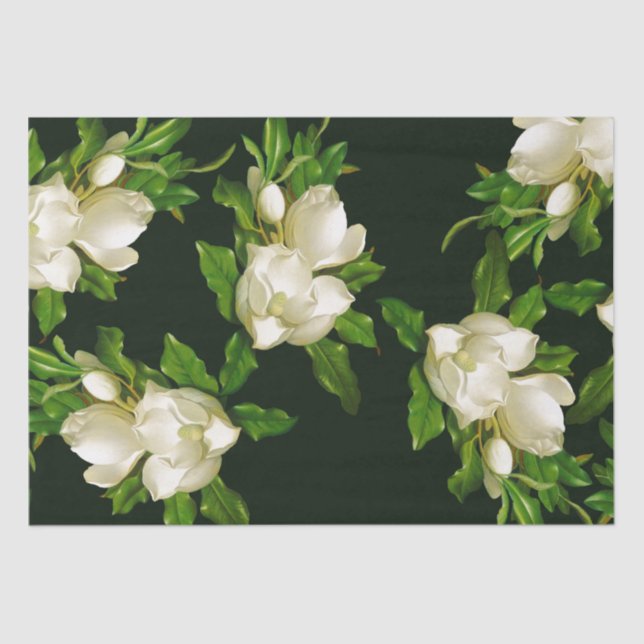 Heade Giant Magnolia Flower Blossoms Tissue Paper (Front)