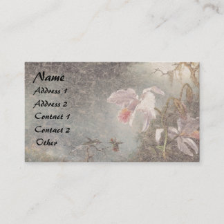 Heade Hummingbird Bird Orchid Floral Business Card