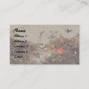 Heade Hummingbird Birds Flowers Business Cards