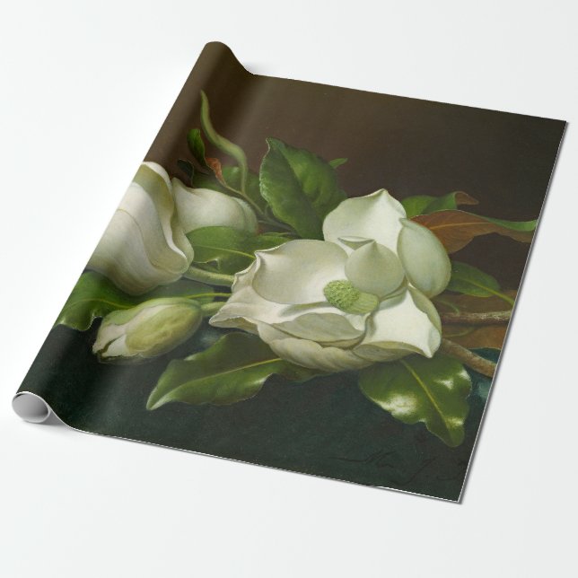 Heade Magnolias Floral Painting Wrapping Paper (Unrolled)