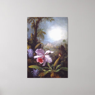 HEADE - Orchids, Passion Flowers and Hummingbird Canvas Print