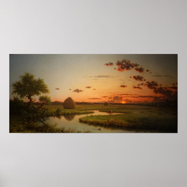 Heade - Sunset On The Marshes 1867 Poster (Front)