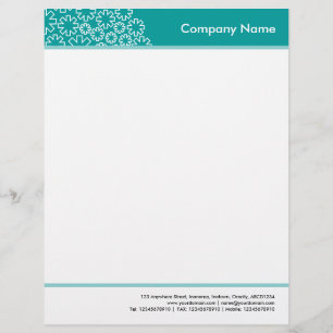 Headed and Footed - Asterisk - Deep Turquoise Personalised Letterhead